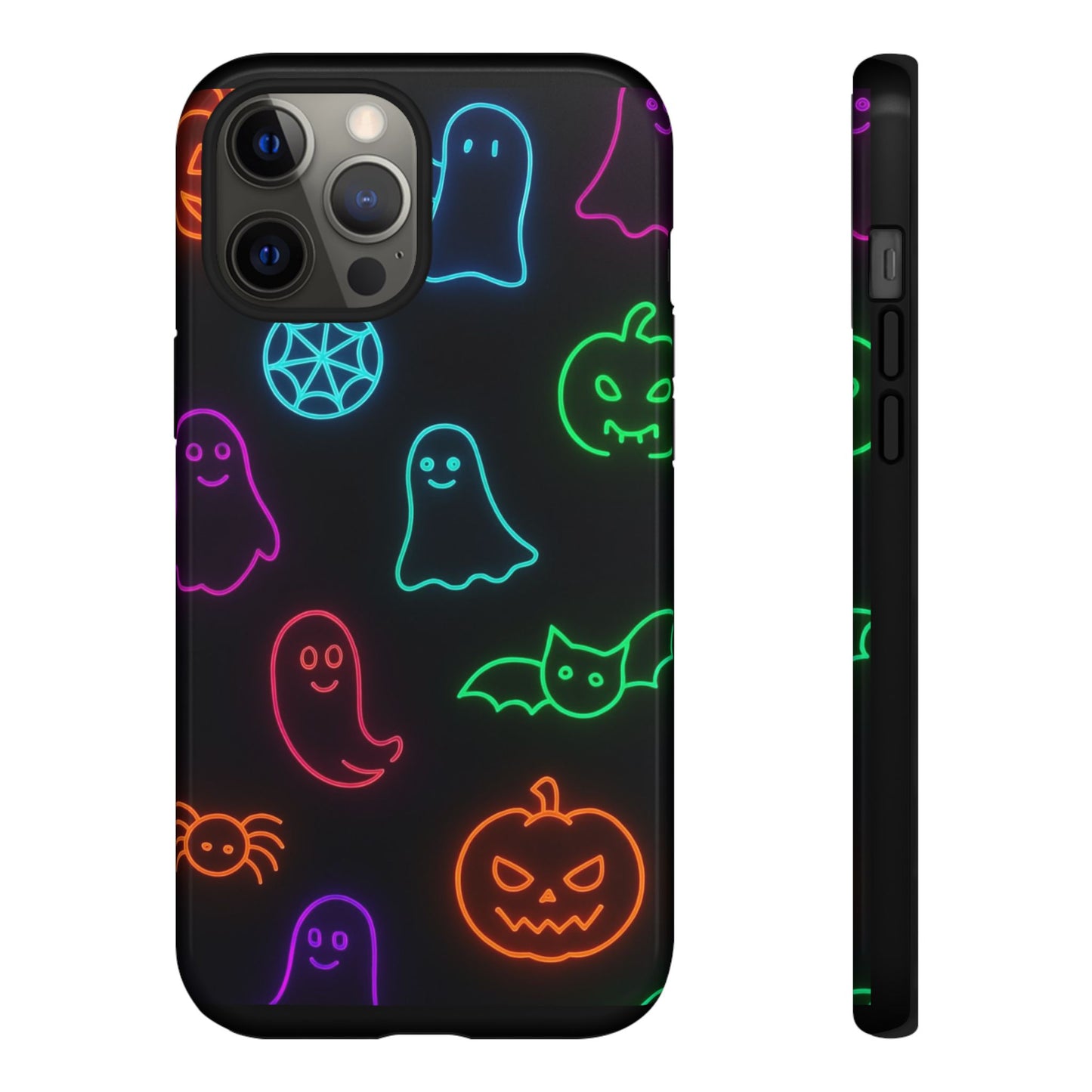 Neon Halloween Pattern | Cute Ghosts, Pumpkins & Bats Glow Design Phone Cases