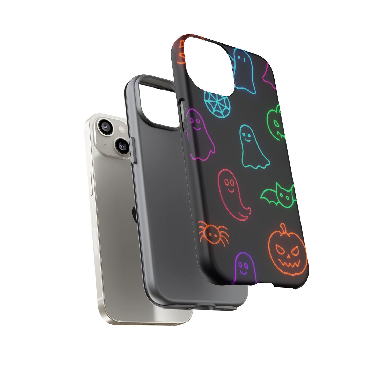 Neon Halloween Pattern | Cute Ghosts, Pumpkins & Bats Glow Design Phone Cases