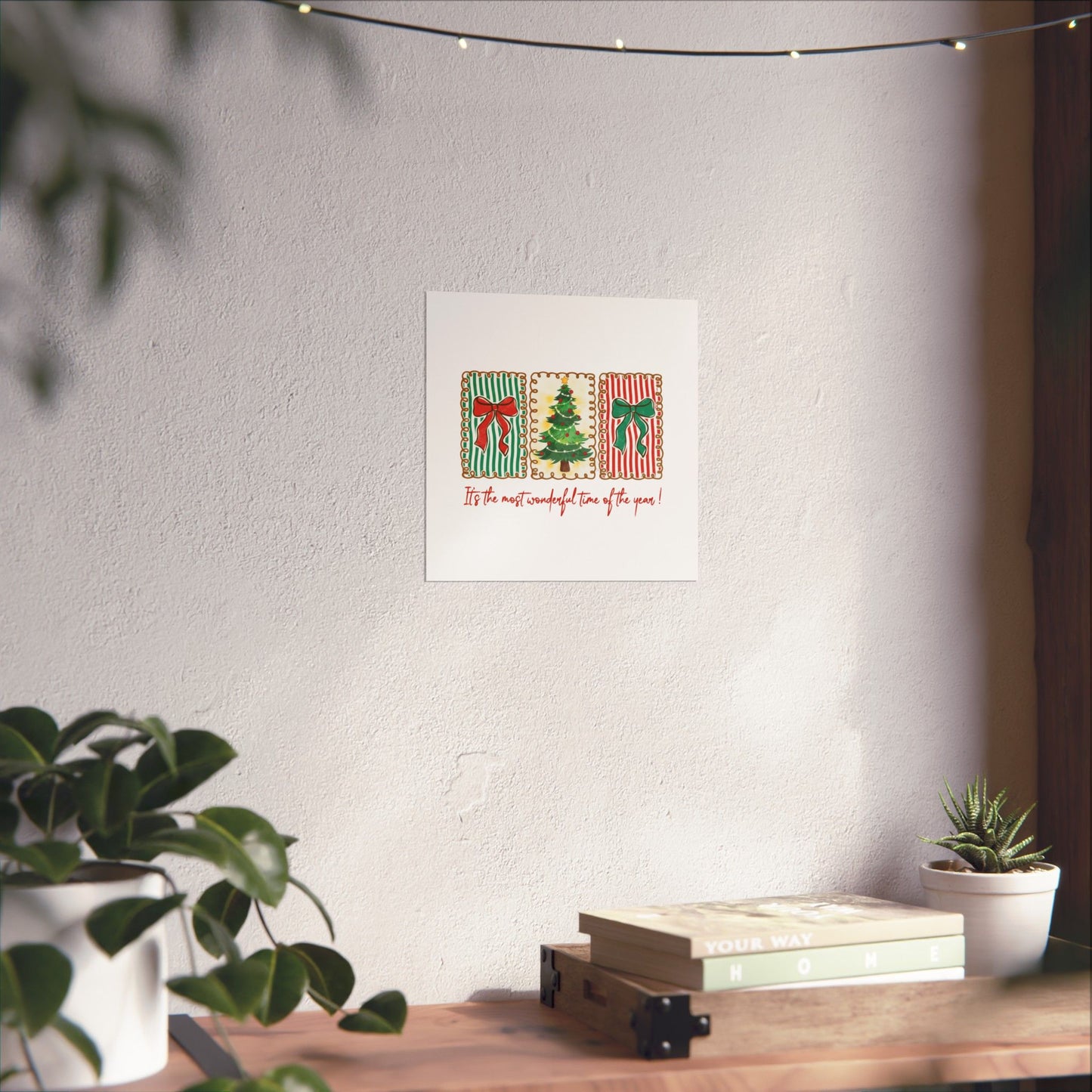 Festive Christmas Tree & Bow Design | It’s the Most Wonderful Time of the Year – Holiday Shirt, Mug, Tote & Home Decor Poster