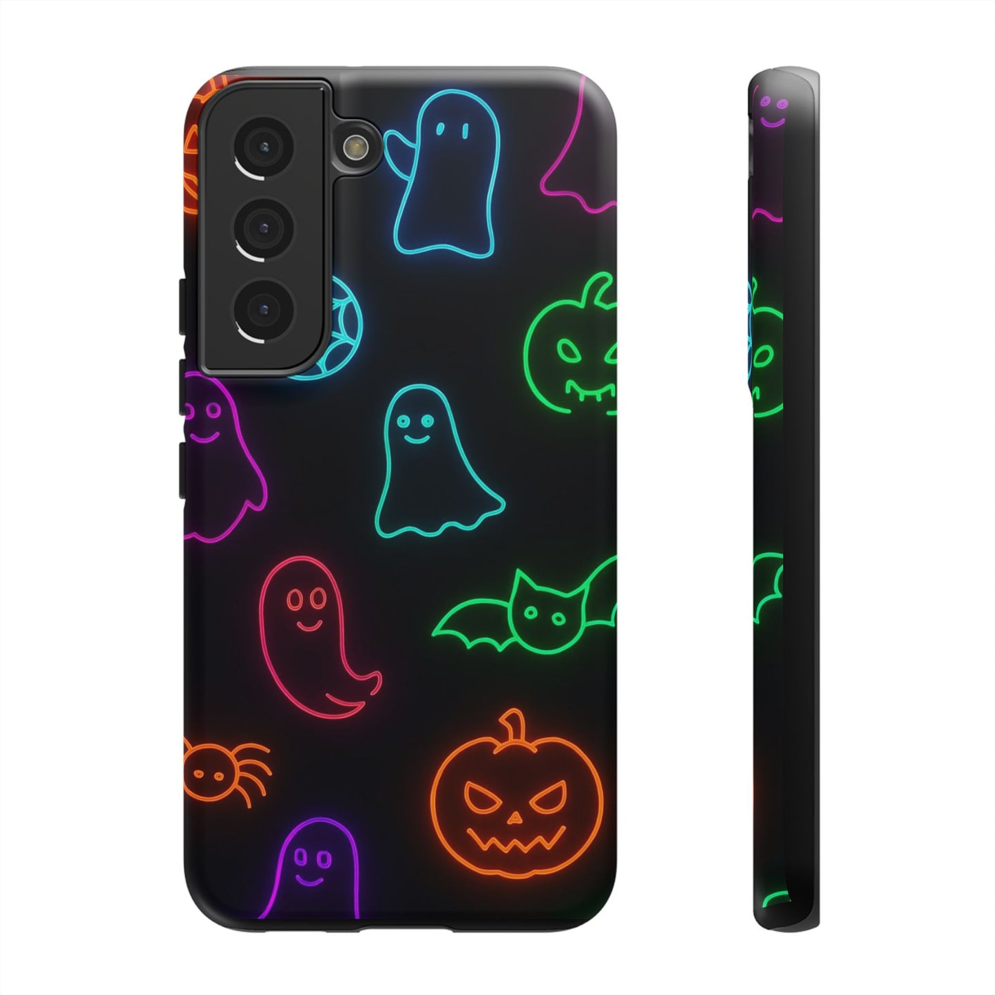 Neon Halloween Pattern | Cute Ghosts, Pumpkins & Bats Glow Design Phone Cases
