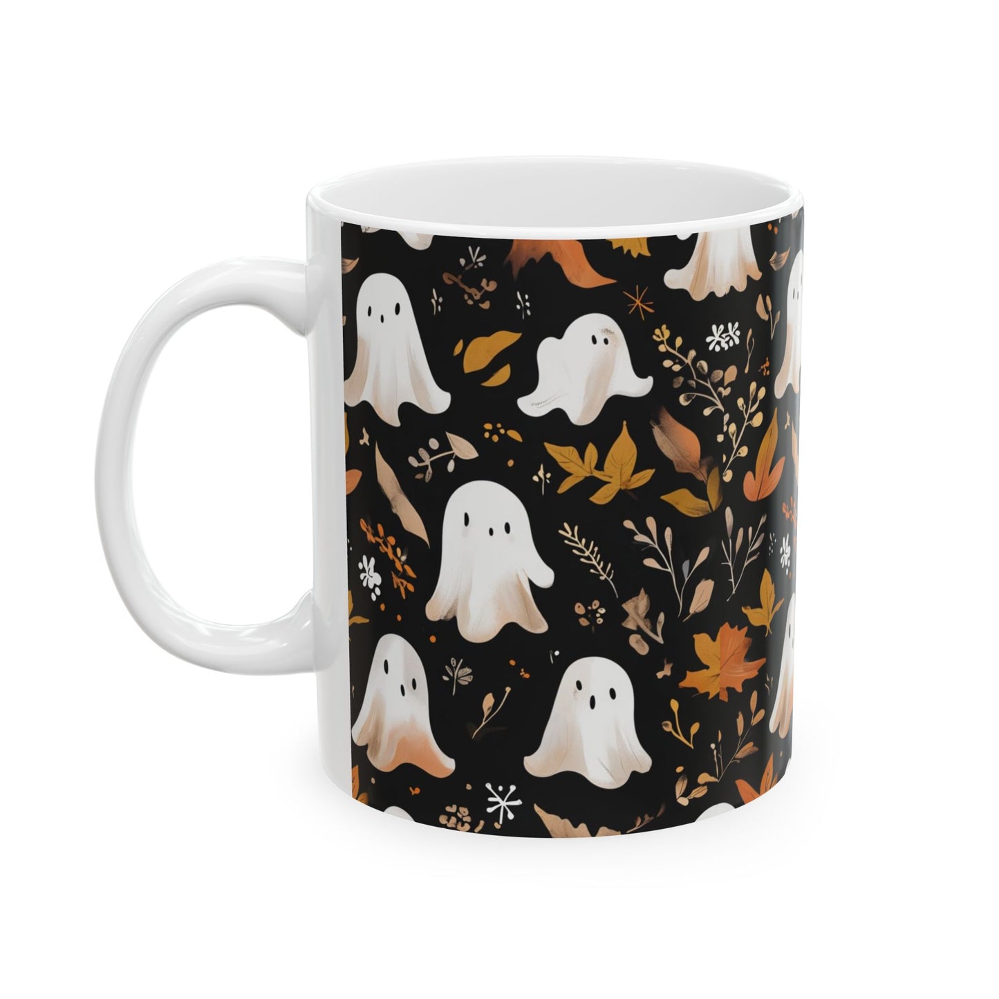 Halloween Ghost Ceramic Mug, Autumn Coffee Cup, Cute Ghost Mug, Fall Decor, Spooky Mug, Gift for Halloween Lovers, Ceramic Mug