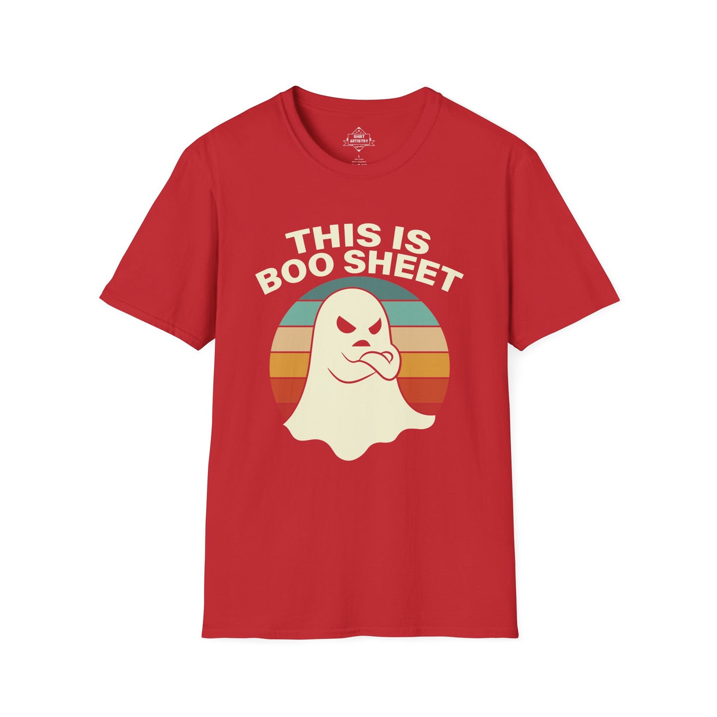 This Is Boo Sheet Funny Halloween T‑Shirt | Sarcastic Ghost Shirt for Spooky Season | Retro Ghost Graphic Tee for Men & Women