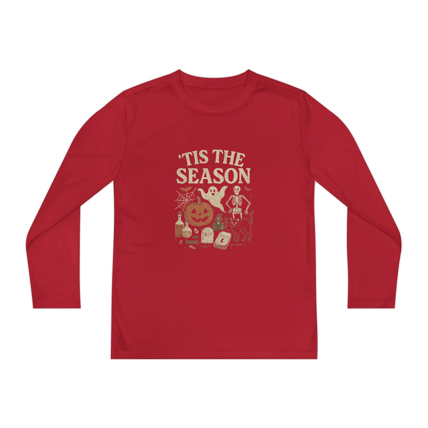 ‘Tis the Season Halloween  | Vintage Spooky Season Shirt with Ghost, Skeleton & Pumpkin | Retro Halloween Graphic Tee for Fall