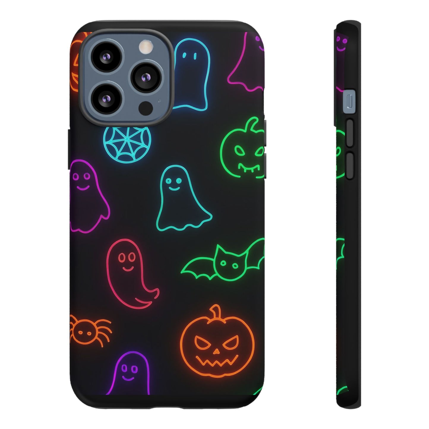 Neon Halloween Pattern | Cute Ghosts, Pumpkins & Bats Glow Design Phone Cases