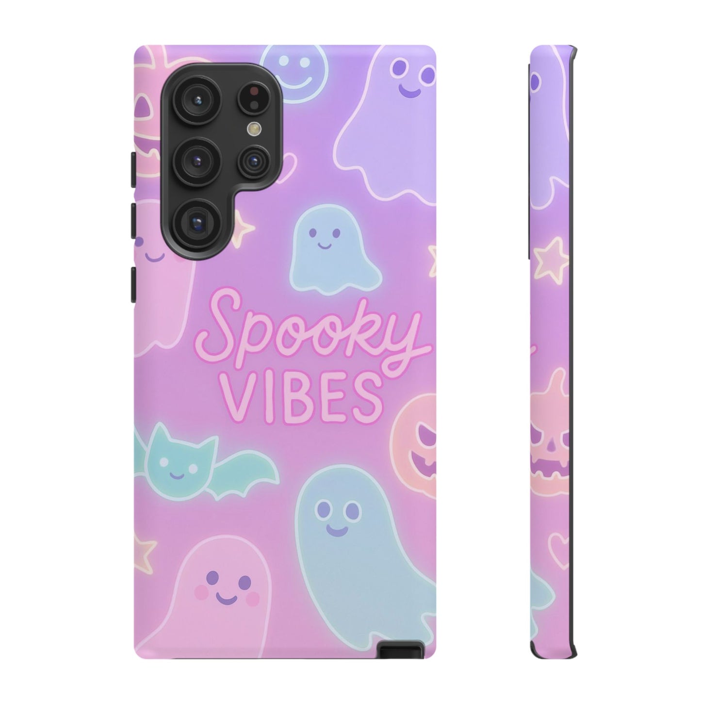 Spooky Vibes Pastel Halloween Design | Cute Ghosts, Pumpkins & Bats Aesthetic Phone Cases