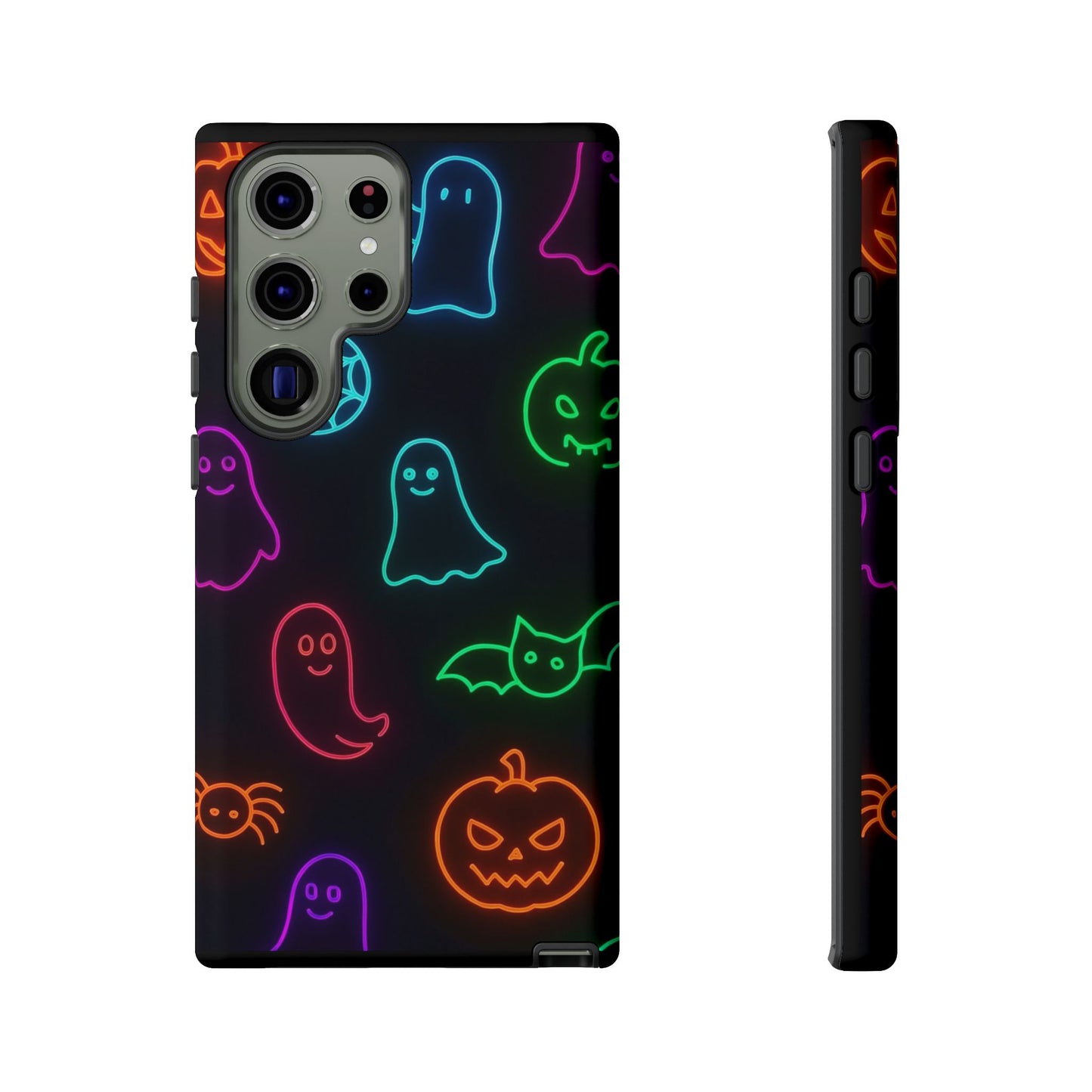 Neon Halloween Pattern | Cute Ghosts, Pumpkins & Bats Glow Design Phone Cases