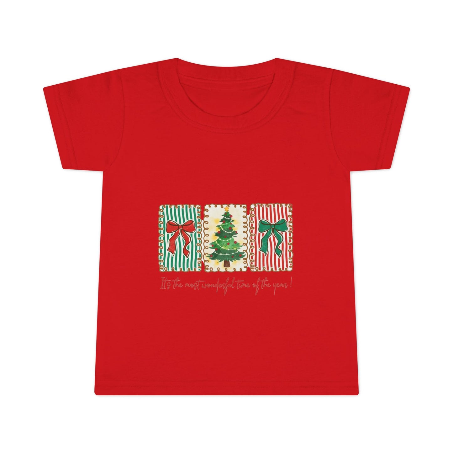 Festive Christmas Tree & Bow Design | It’s the Most Wonderful Time of the Year – Holiday Shirt, Mug, Tote & Home Decor Toddler T-Shirt