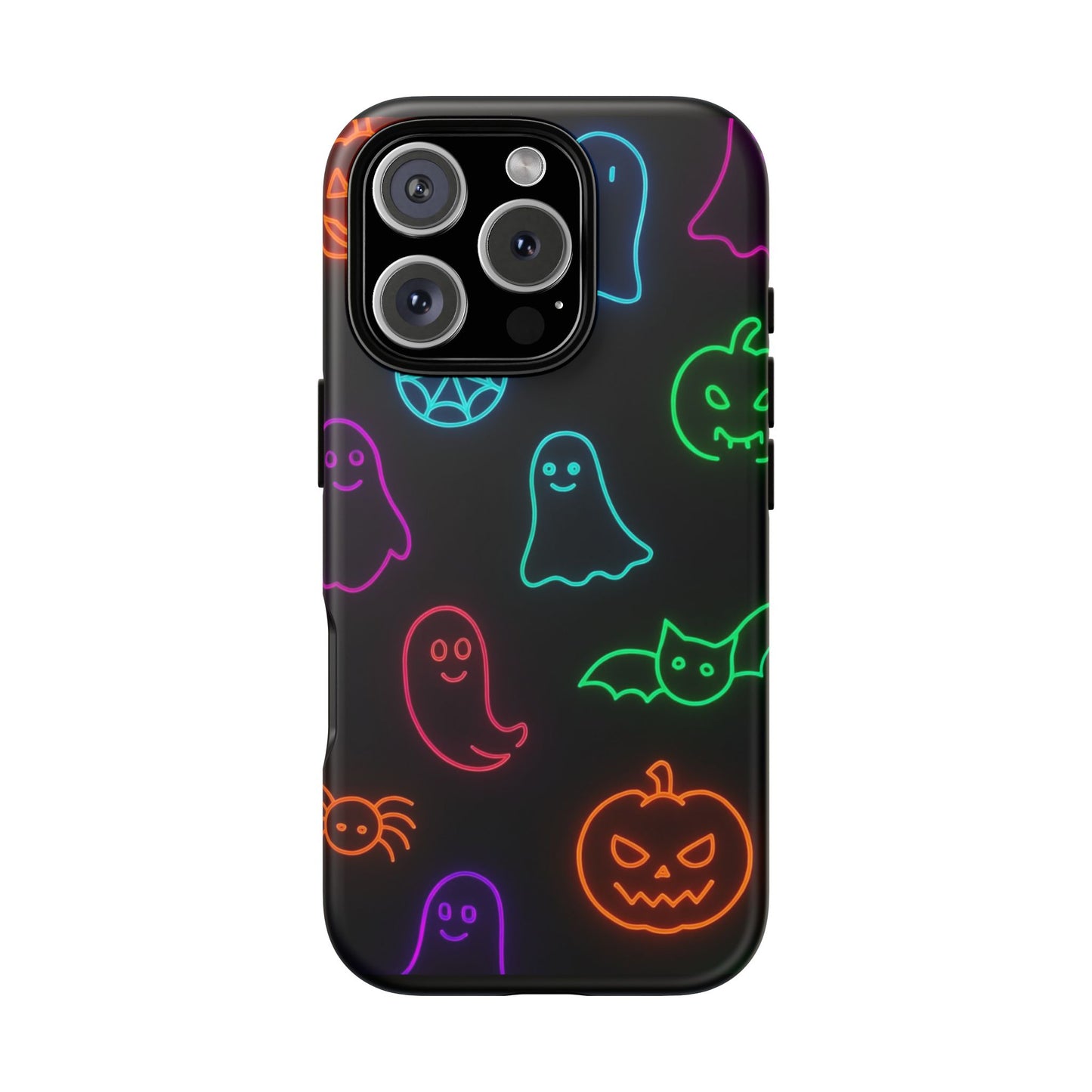 Neon Halloween Pattern | Cute Ghosts, Pumpkins & Bats Glow Design Phone Cases