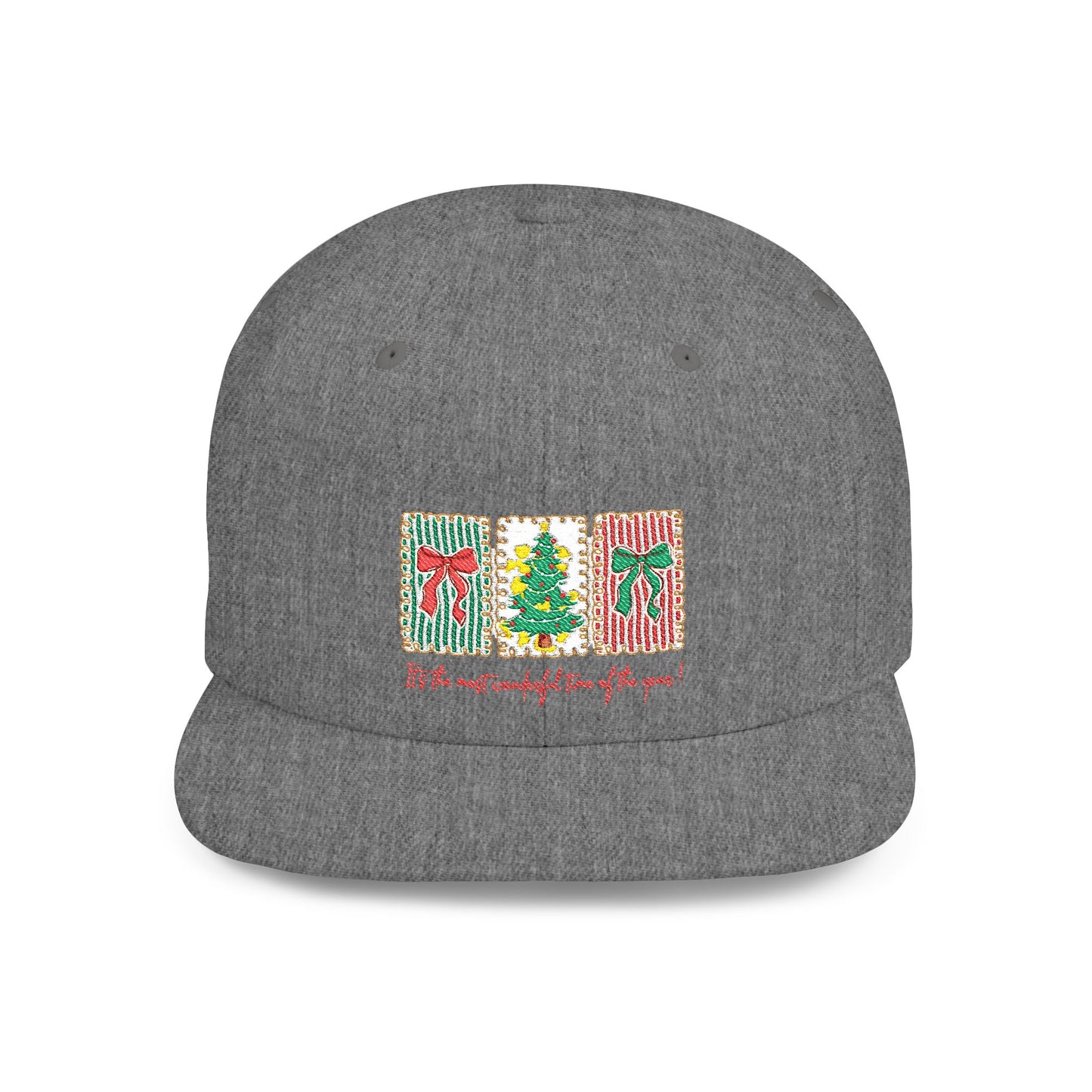 Festive Christmas Tree & Bow Design | It’s the Most Wonderful Time of the Year – Holiday Shirt, Mug, Tote & Home Decor Snapback Cap