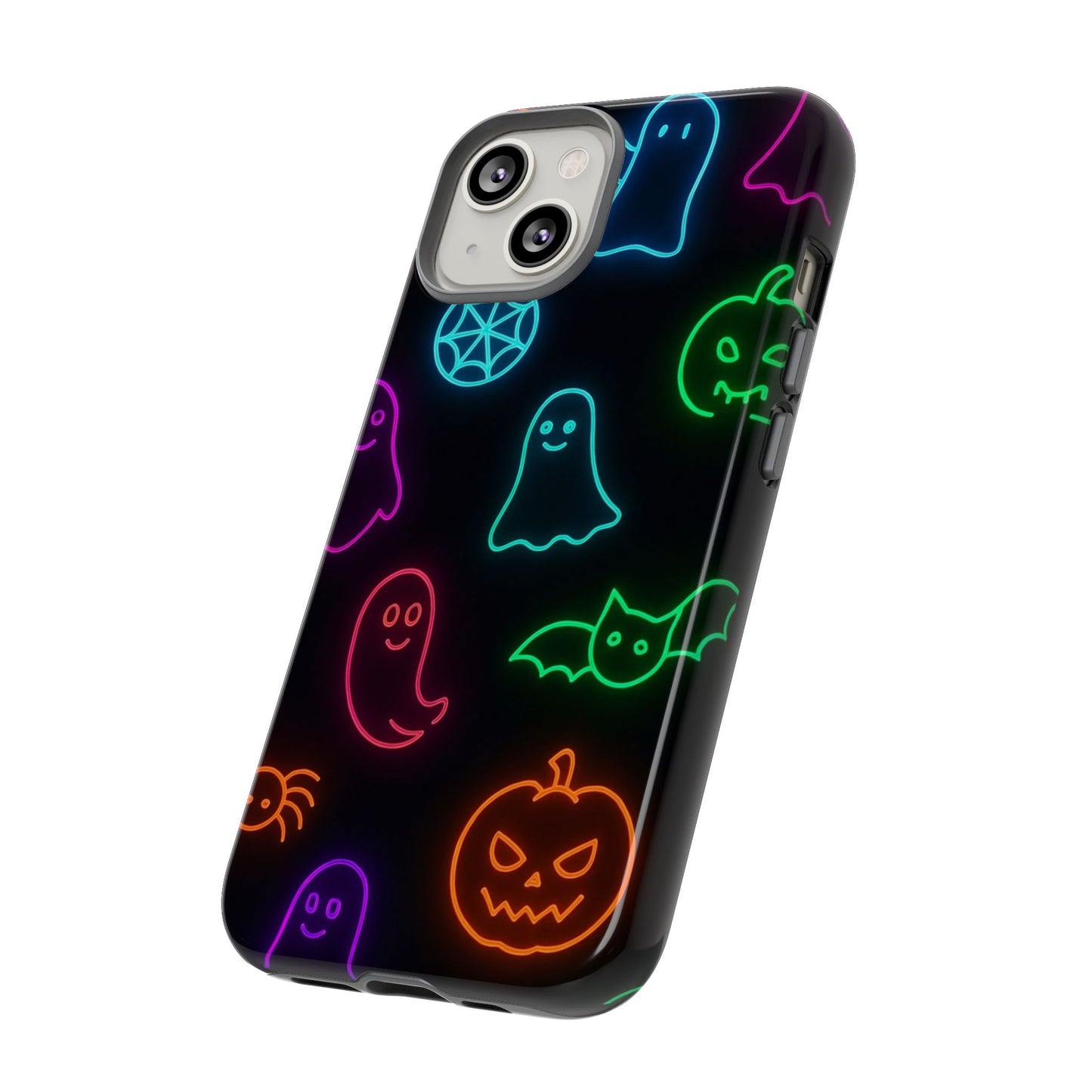 Neon Halloween Pattern | Cute Ghosts, Pumpkins & Bats Glow Design Phone Cases