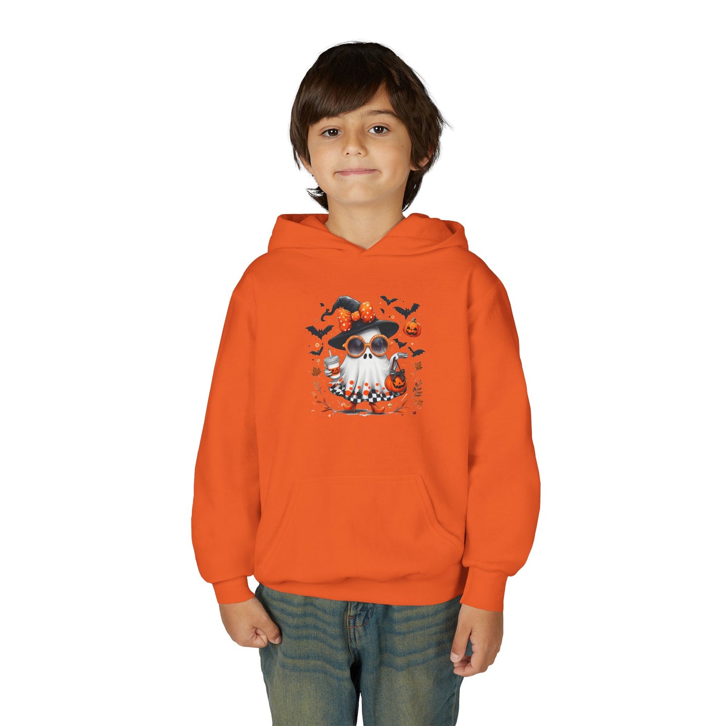 Cute Halloween Ghost T-Shirt | Trendy Witch Ghost Outfit | Spooky Fall Shirt for Women | Pumpkin Aesthetic Halloween Apparel Gift Kids Hoodie