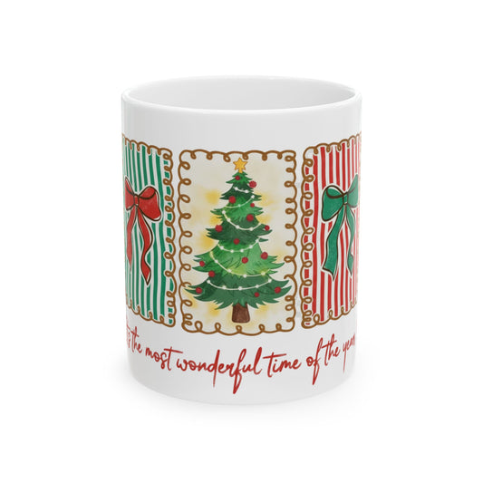 Copy of Neon Halloween Pattern | Cute Ghosts, Pumpkins & Bats Glow Design Ceramic Mug