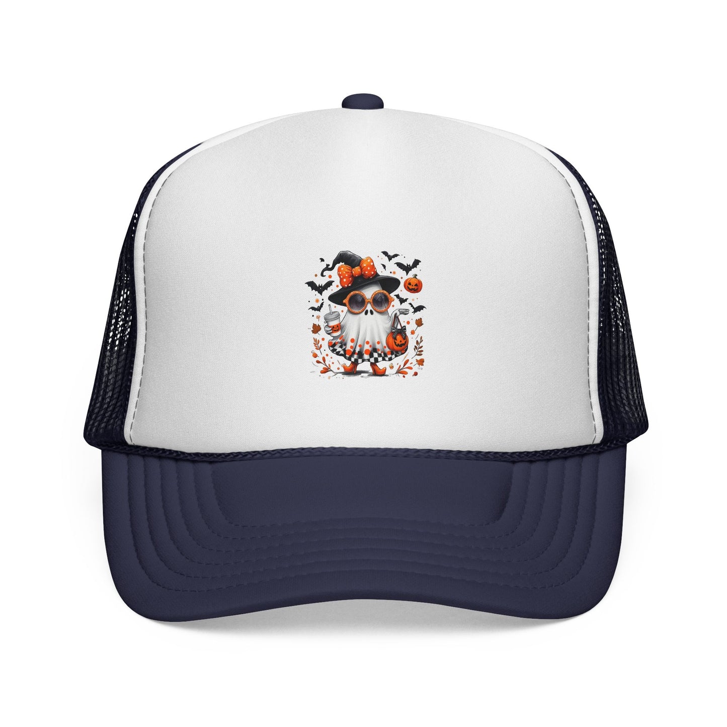 Trendy Halloween Ghost Tumbler Design | Cute Witch Ghost PNG | Spooky Season Sublimation Design for Shirts, Mugs & Decor , Trucker Hat printed