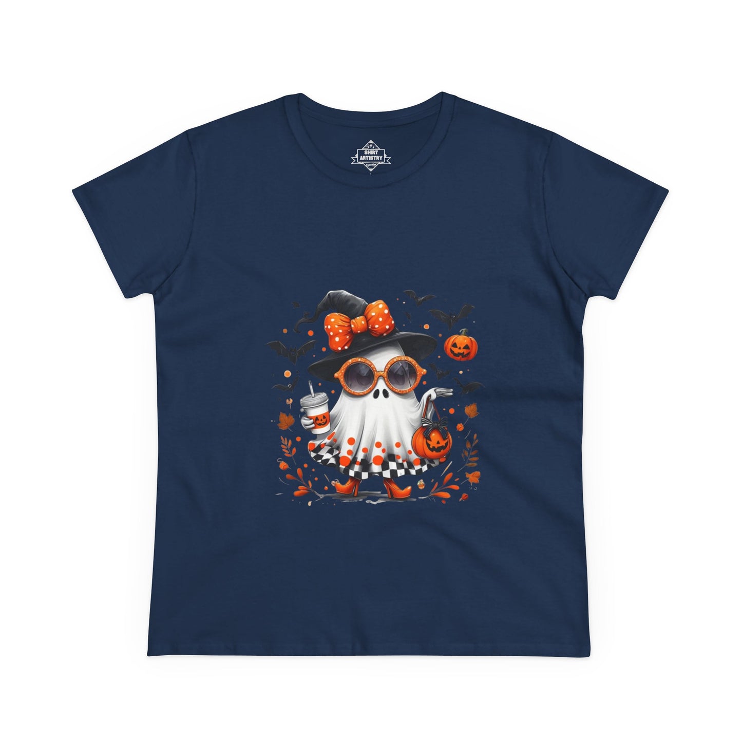 Trendy Halloween Ghost Tumbler Design | Cute Witch Ghost PNG | Spooky Season Sublimation Design for Shirts, Mugs & Decor