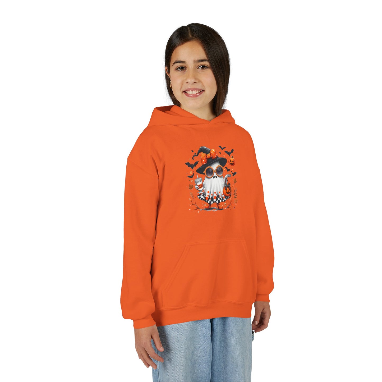 Cute Halloween Ghost T-Shirt | Trendy Witch Ghost Outfit | Spooky Fall Shirt for Women | Pumpkin Aesthetic Halloween Apparel Gift Kids Hoodie