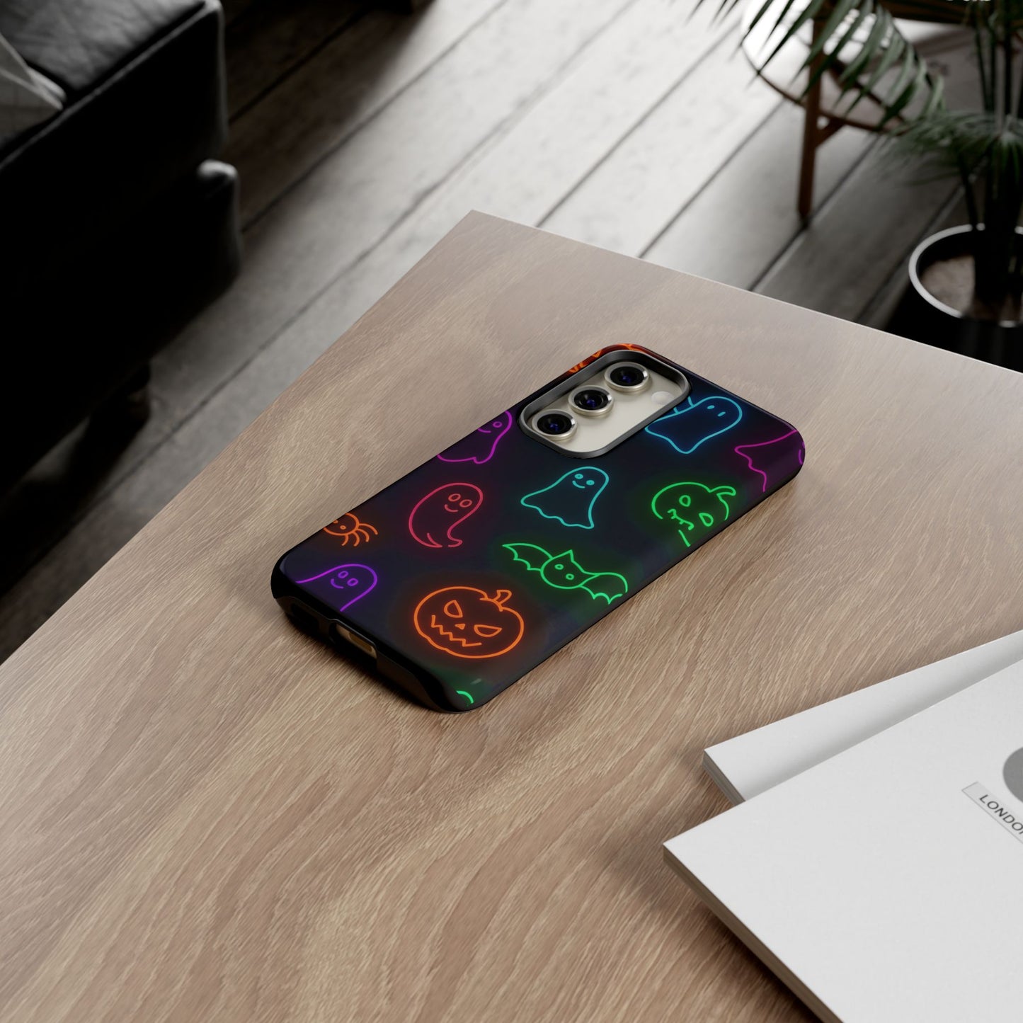 Neon Halloween Pattern | Cute Ghosts, Pumpkins & Bats Glow Design Phone Cases