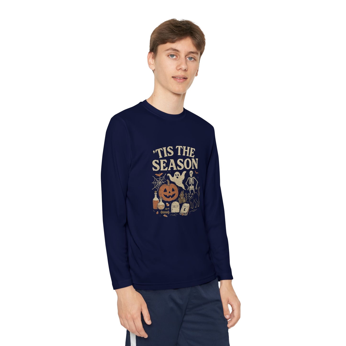 ‘Tis the Season Halloween  | Vintage Spooky Season Shirt with Ghost, Skeleton & Pumpkin | Retro Halloween Graphic Tee for Fall