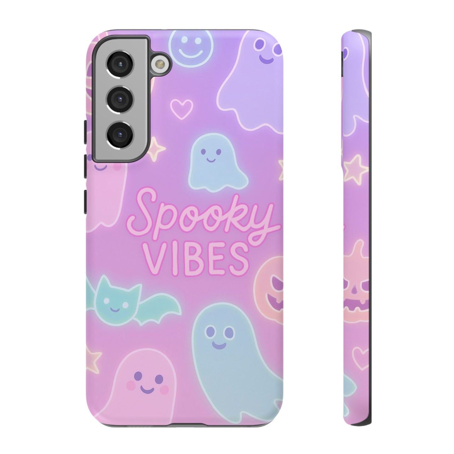 Spooky Vibes Pastel Halloween Design | Cute Ghosts, Pumpkins & Bats Aesthetic Phone Cases