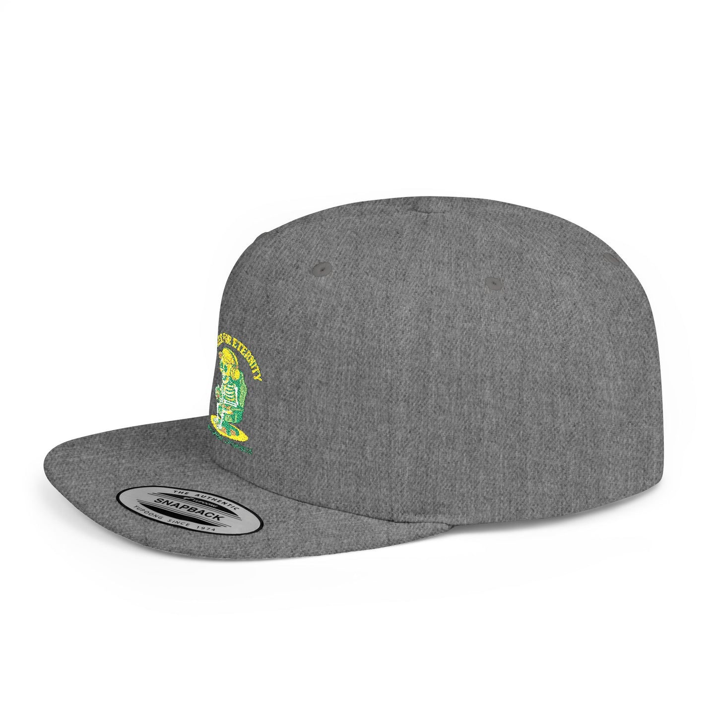 Trendy Flat Bill Snapback Hat, Casual Outdoor Cap, Custom Graphic Hat, Perfect for Summer Festivals, Streetwear Accessory, Snapback Cap