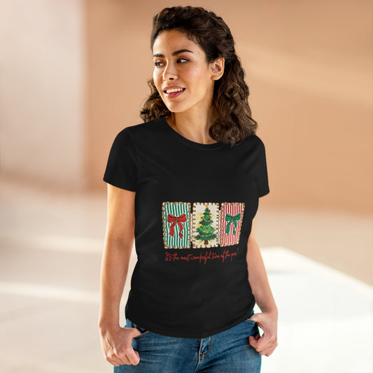 Festive Christmas Tree & Bow Design | It’s the Most Wonderful Time of the Year – Holiday Shirt, Mug, Tote & Home Decor