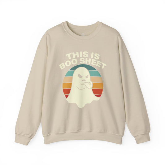 This Is Boo Sheet Funny Halloween T‑Shirt | Sarcastic Ghost Shirt for Spooky Season | Retro Ghost Graphic Tee for Men & Women