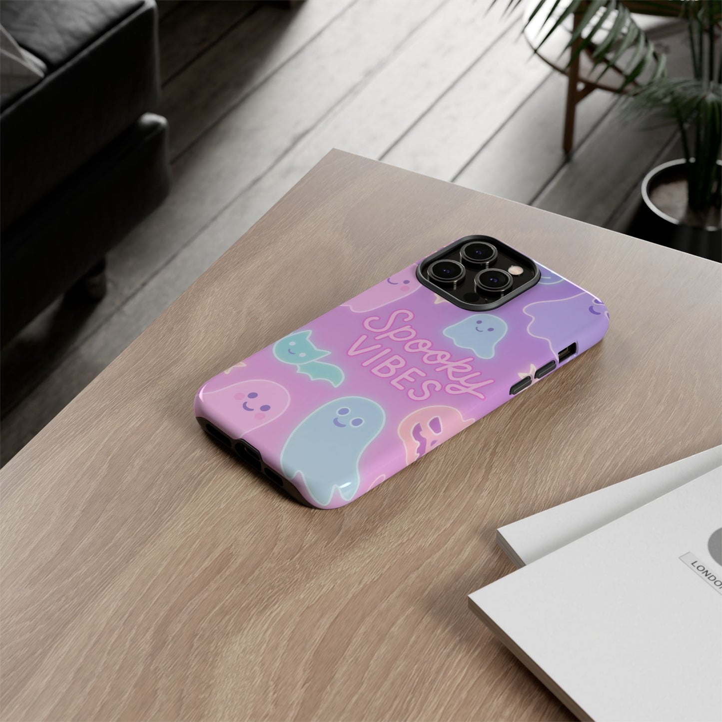 Spooky Vibes Pastel Halloween Design | Cute Ghosts, Pumpkins & Bats Aesthetic Phone Cases