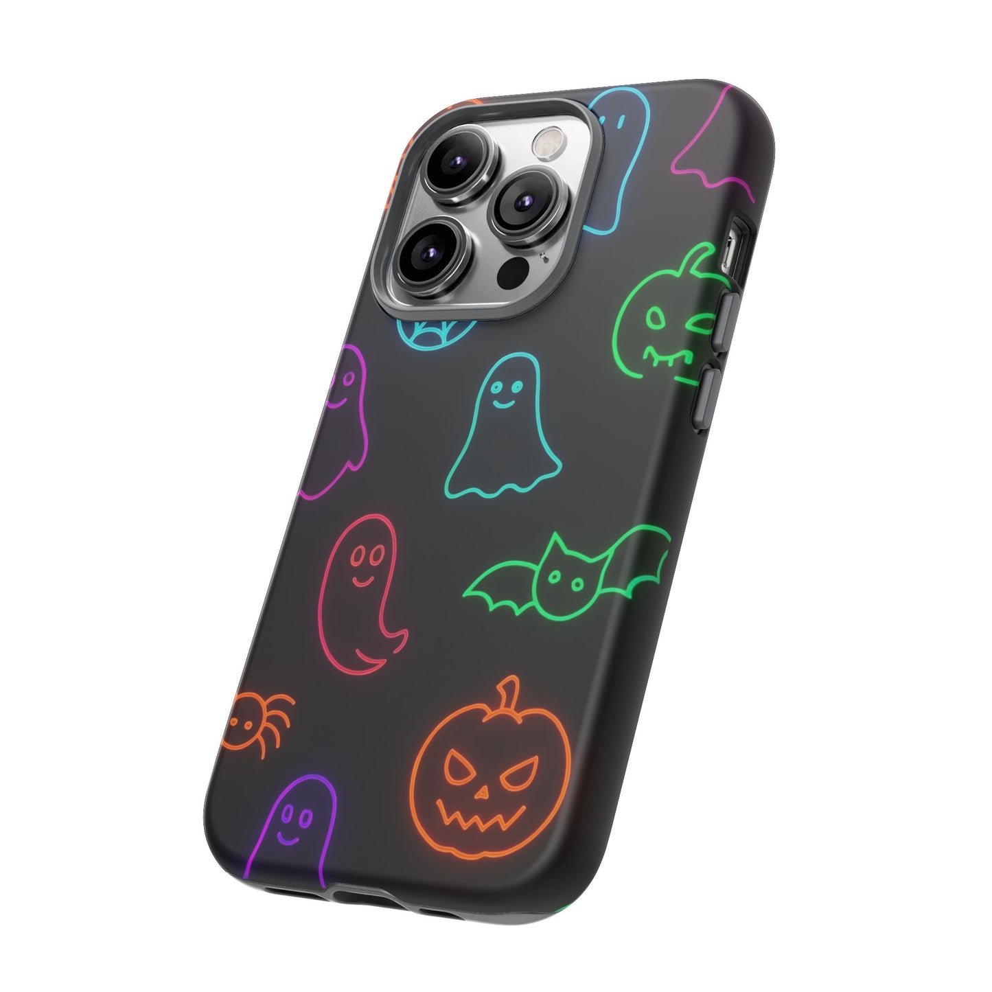 Neon Halloween Pattern | Cute Ghosts, Pumpkins & Bats Glow Design Phone Cases