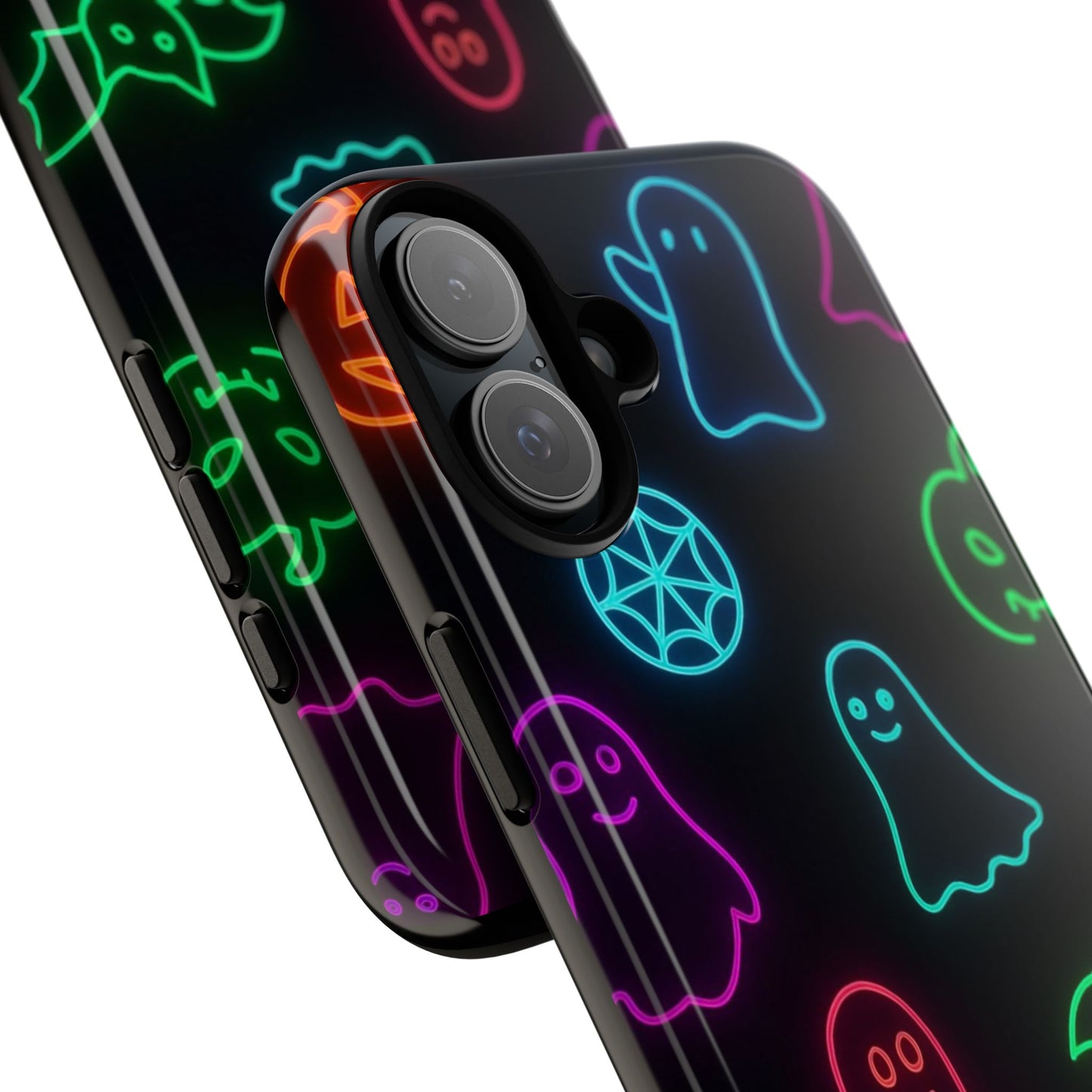 Neon Halloween Pattern | Cute Ghosts, Pumpkins & Bats Glow Design Phone Cases