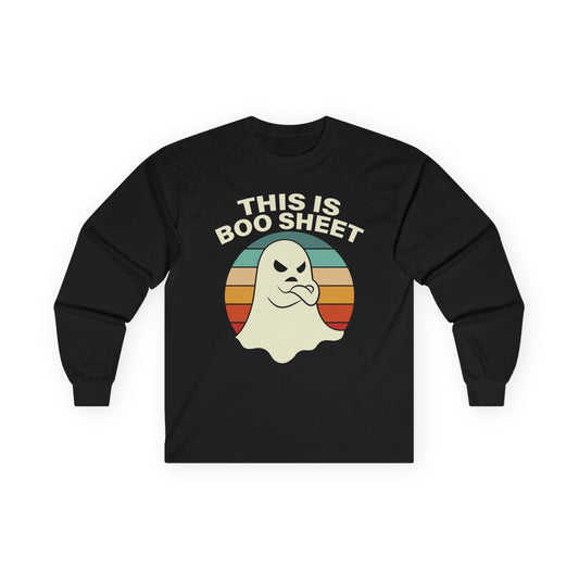 This Is Boo Sheet Funny Halloween T‑Shirt | Sarcastic Ghost Shirt for Spooky Season | Retro Ghost Graphic Tee for Men & Women