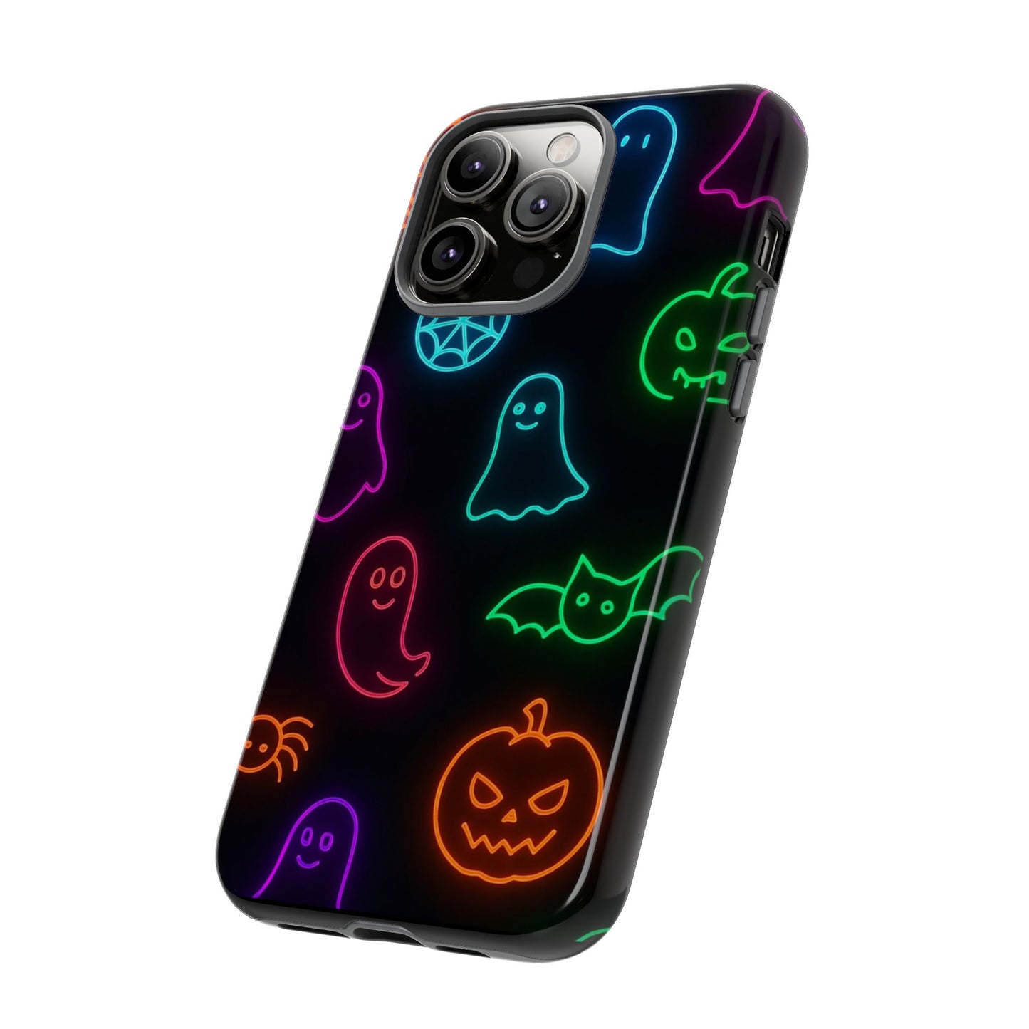 Neon Halloween Pattern | Cute Ghosts, Pumpkins & Bats Glow Design Phone Cases