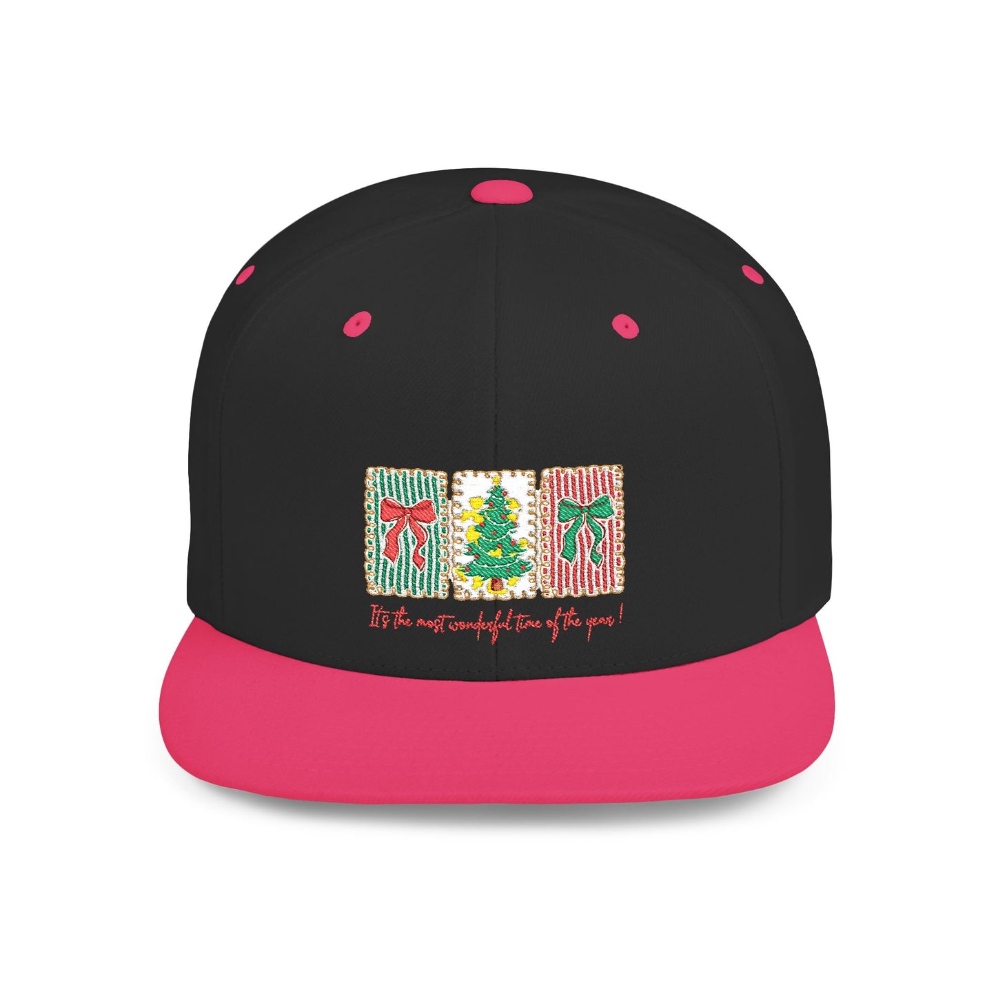 Festive Christmas Tree & Bow Design | It’s the Most Wonderful Time of the Year – Holiday Shirt, Mug, Tote & Home Decor Snapback Cap
