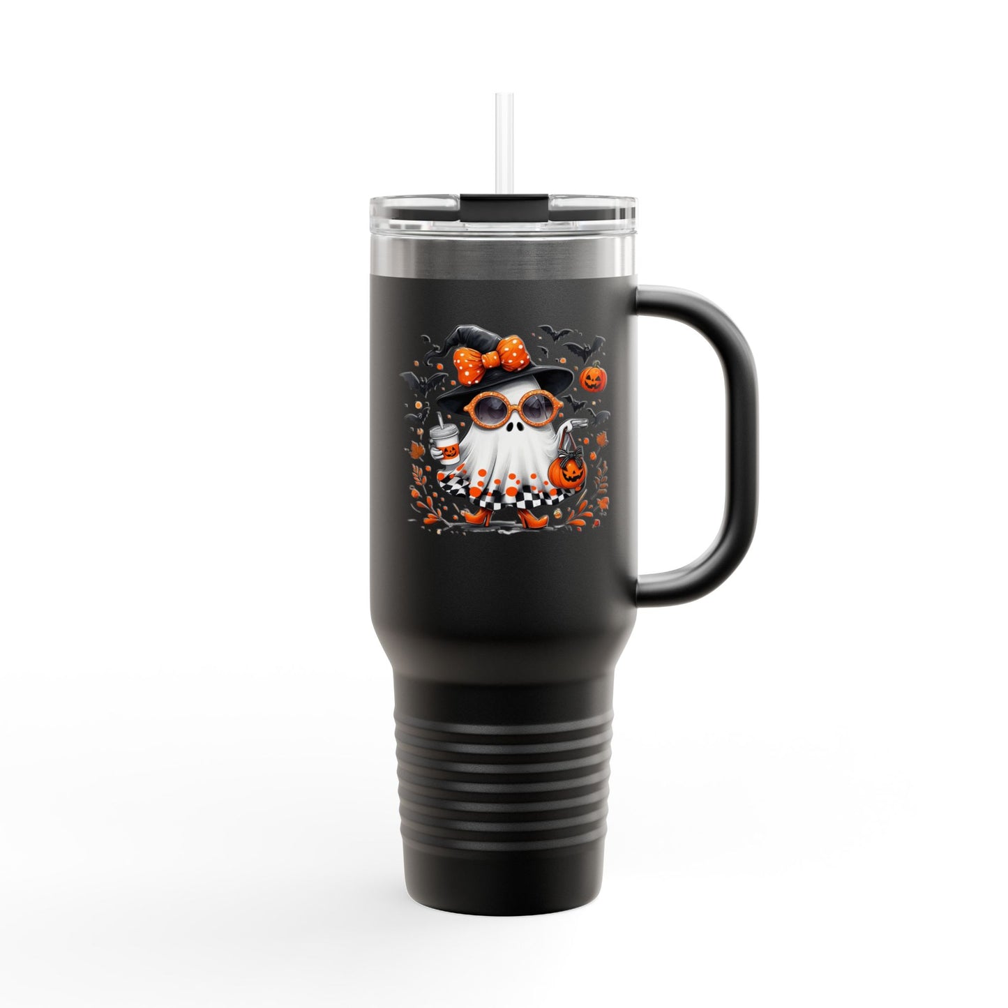 Cute Halloween Ghost  | Trendy Witch Ghost Outfit | Spooky Fall Shirt for Women | Pumpkin Aesthetic Halloween Apparel Gift Travel Mug