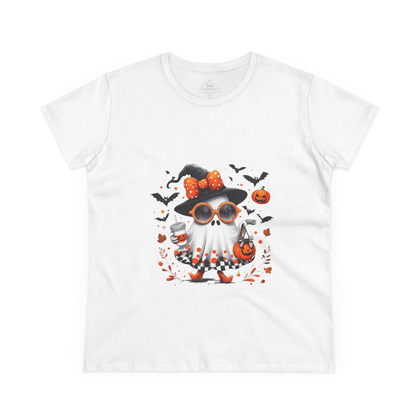 Trendy Halloween Ghost Tumbler Design | Cute Witch Ghost PNG | Spooky Season Sublimation Design for Shirts, Mugs & Decor