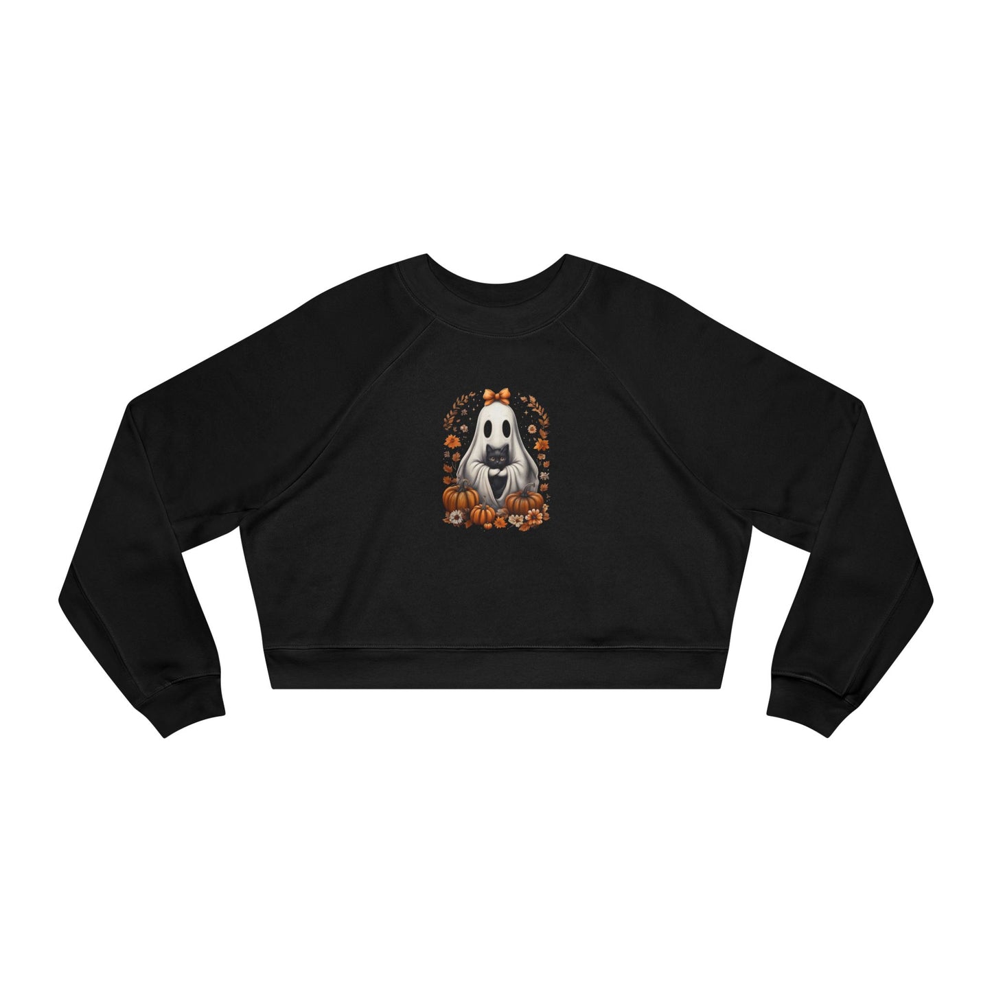 Cute Ghost and Black Cat Halloween T-Shirt | Cozy Fall Pumpkin Shirt | Spooky Season Aesthetic Apparel Gift for Halloween Lovers