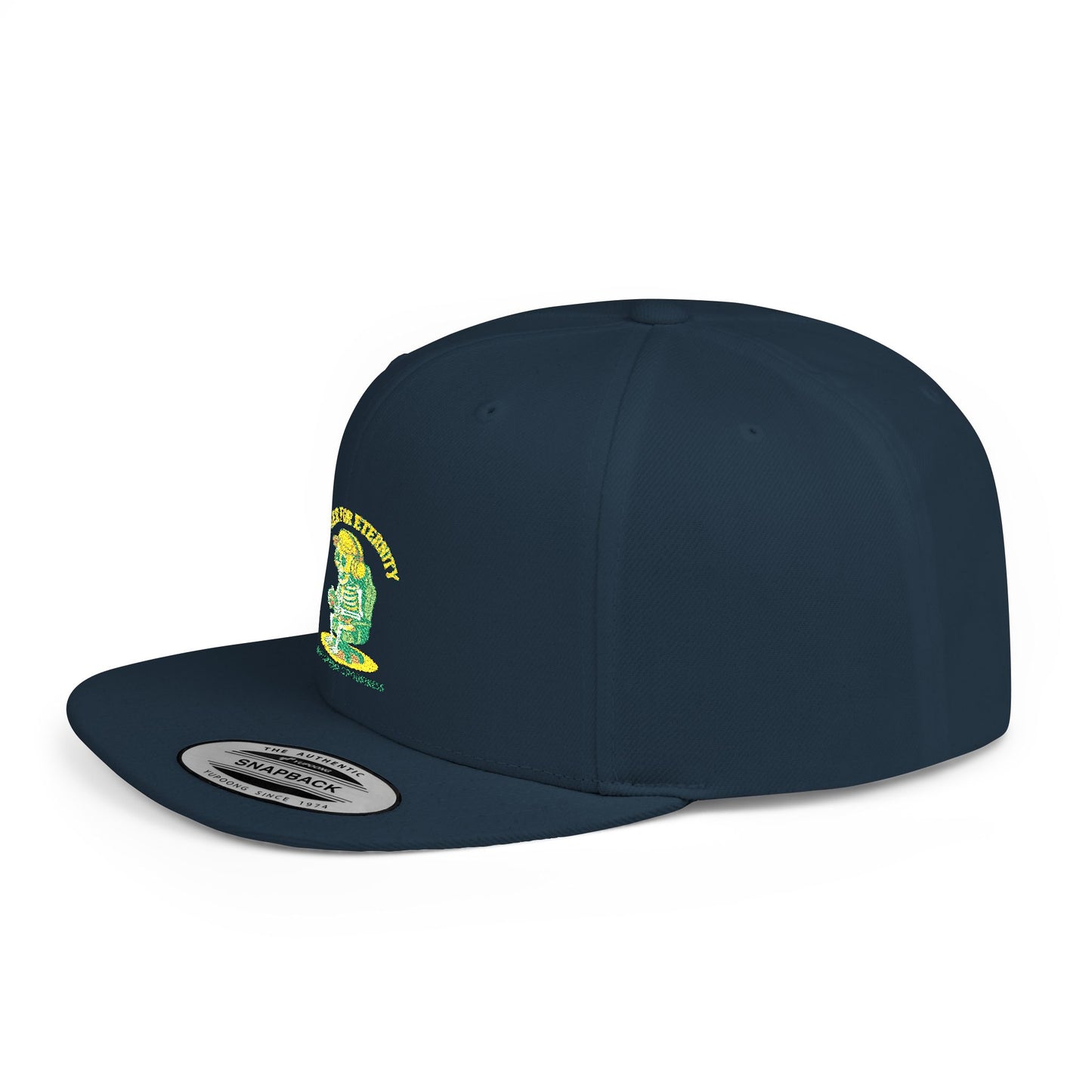 Trendy Flat Bill Snapback Hat, Casual Outdoor Cap, Custom Graphic Hat, Perfect for Summer Festivals, Streetwear Accessory, Snapback Cap