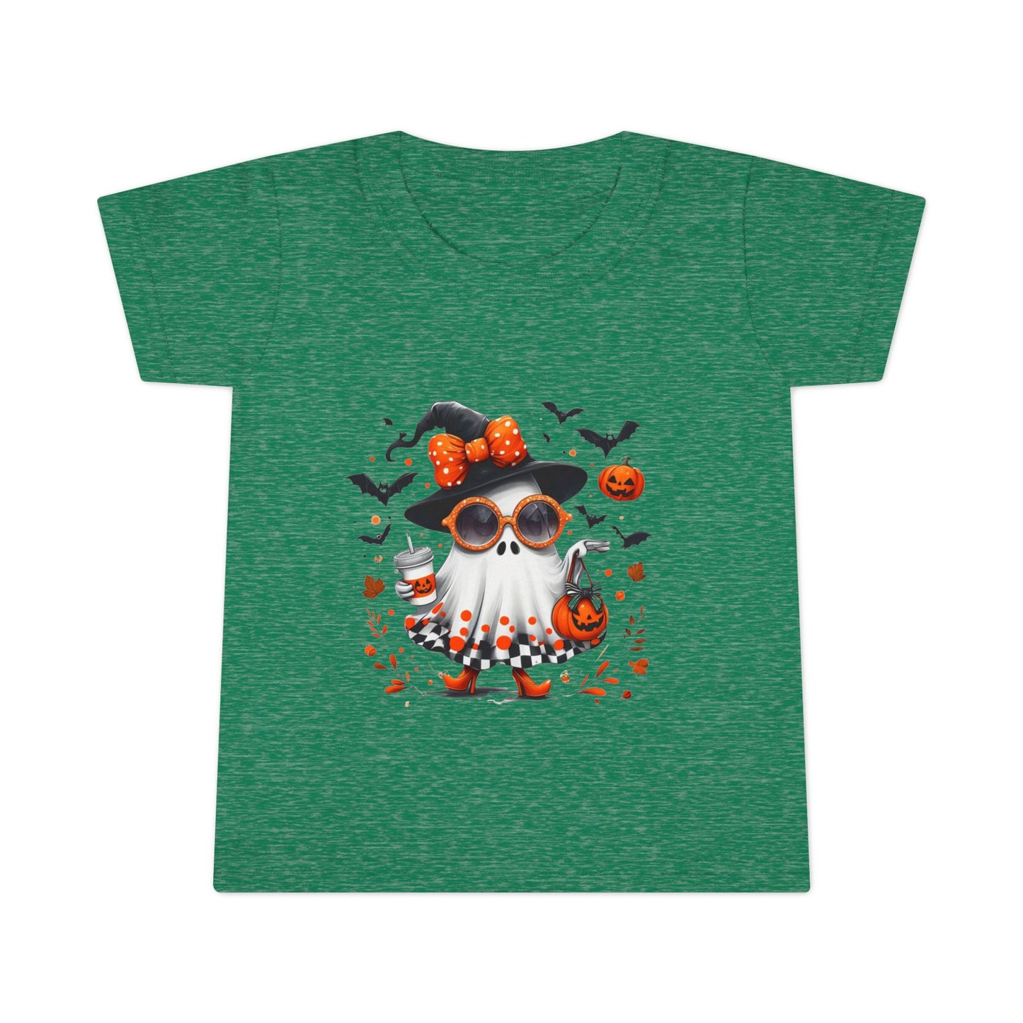 Cute Halloween Ghost T-Shirt | Trendy Witch Ghost Outfit | Spooky Fall Shirt for Women | Pumpkin Aesthetic Halloween Apparel Gift Toddler T-Shirt