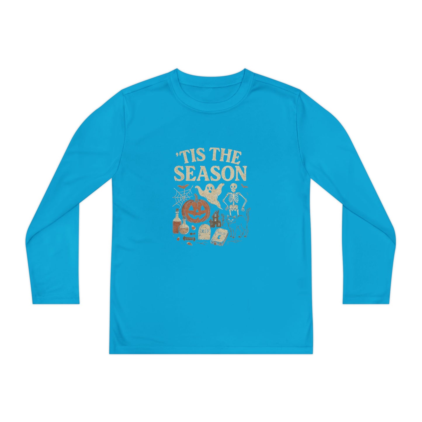 ‘Tis the Season Halloween  | Vintage Spooky Season Shirt with Ghost, Skeleton & Pumpkin | Retro Halloween Graphic Tee for Fall