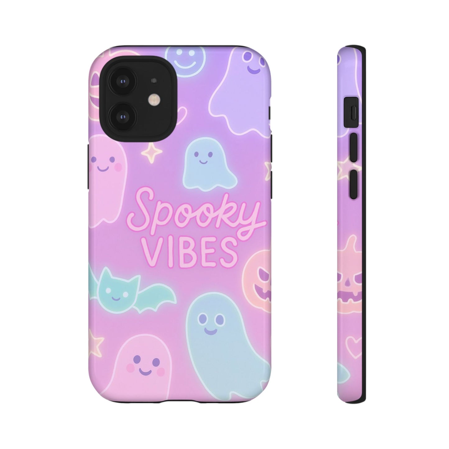 Spooky Vibes Pastel Halloween Design | Cute Ghosts, Pumpkins & Bats Aesthetic Phone Cases