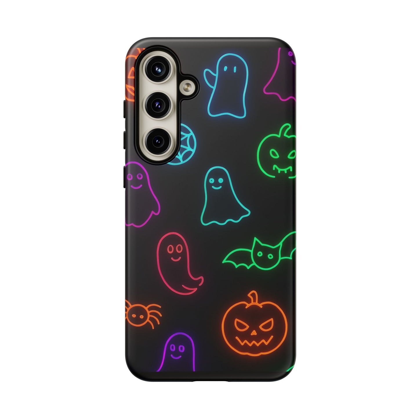 Neon Halloween Pattern | Cute Ghosts, Pumpkins & Bats Glow Design Phone Cases