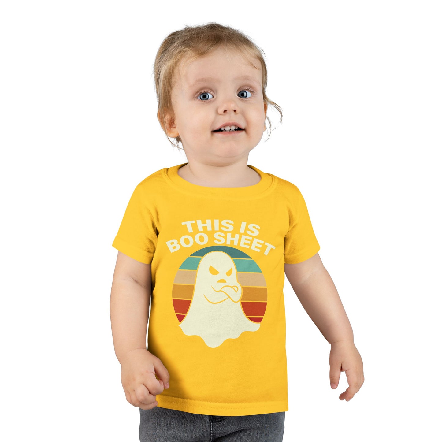 This Is Boo Sheet Funny Halloween T‑Shirt | Sarcastic Ghost Shirt for Spooky Season | Retro Ghost Graphic Tee for Men & Women Toddler T-Shirt