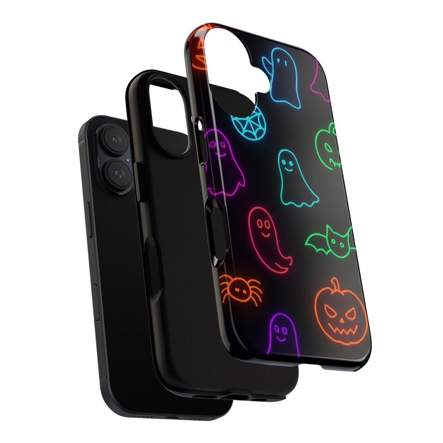 Neon Halloween Pattern | Cute Ghosts, Pumpkins & Bats Glow Design Phone Cases