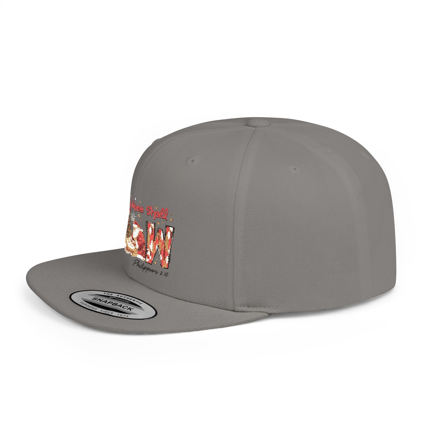 Every Knee Shall Bow Philippians 2:10 | Christian Christmas Design with Santa & Baby Jesus | Faith-Based Holiday Gift Snapback Cap