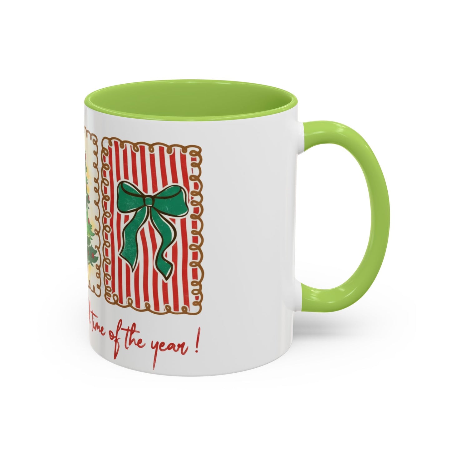 Festive Christmas Tree & Bow Design | It’s the Most Wonderful Time of the Year – Holiday Shirt, Mug, Tote & Home Decor Accent Mug