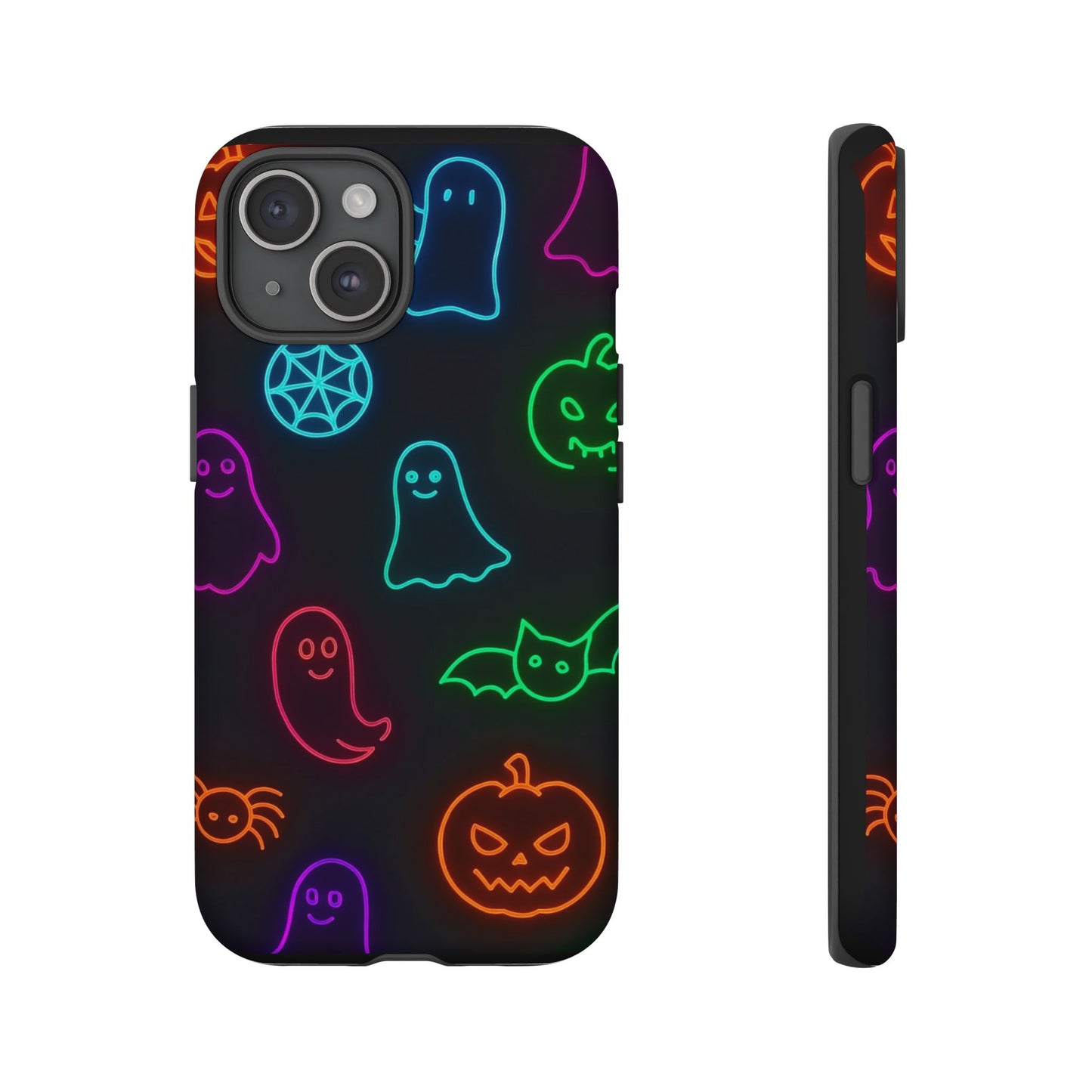 Neon Halloween Pattern | Cute Ghosts, Pumpkins & Bats Glow Design Phone Cases