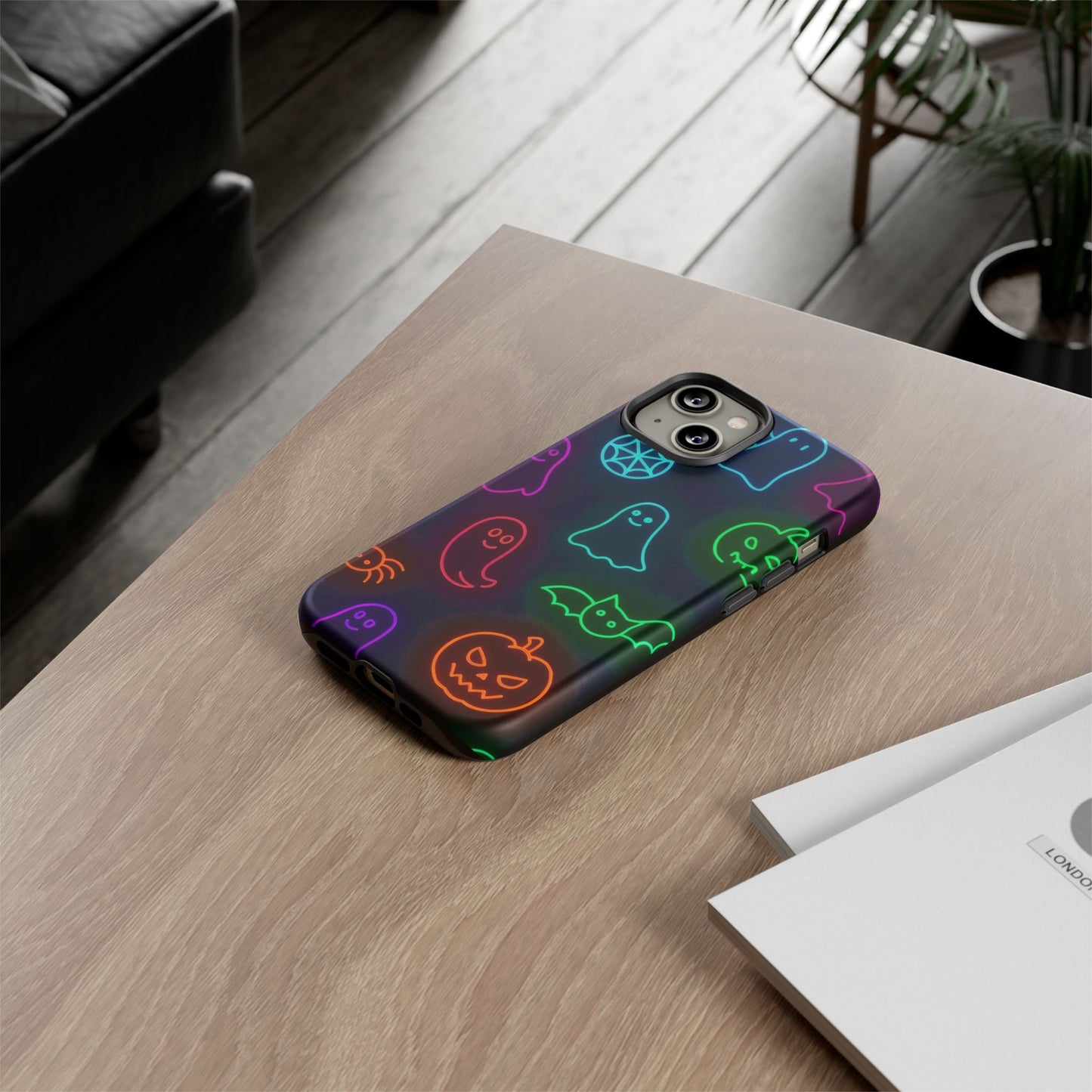 Neon Halloween Pattern | Cute Ghosts, Pumpkins & Bats Glow Design Phone Cases