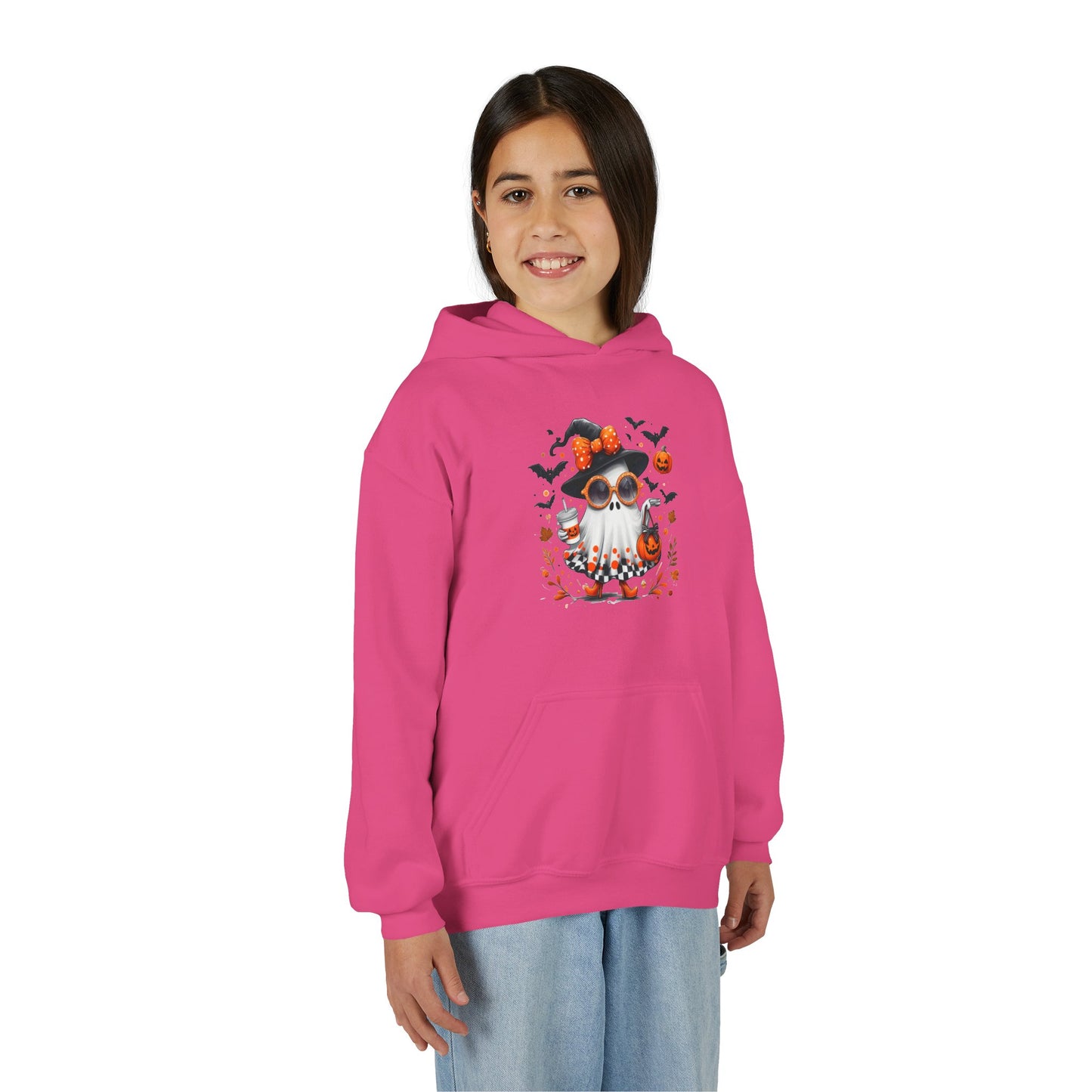 Cute Halloween Ghost T-Shirt | Trendy Witch Ghost Outfit | Spooky Fall Shirt for Women | Pumpkin Aesthetic Halloween Apparel Gift Kids Hoodie