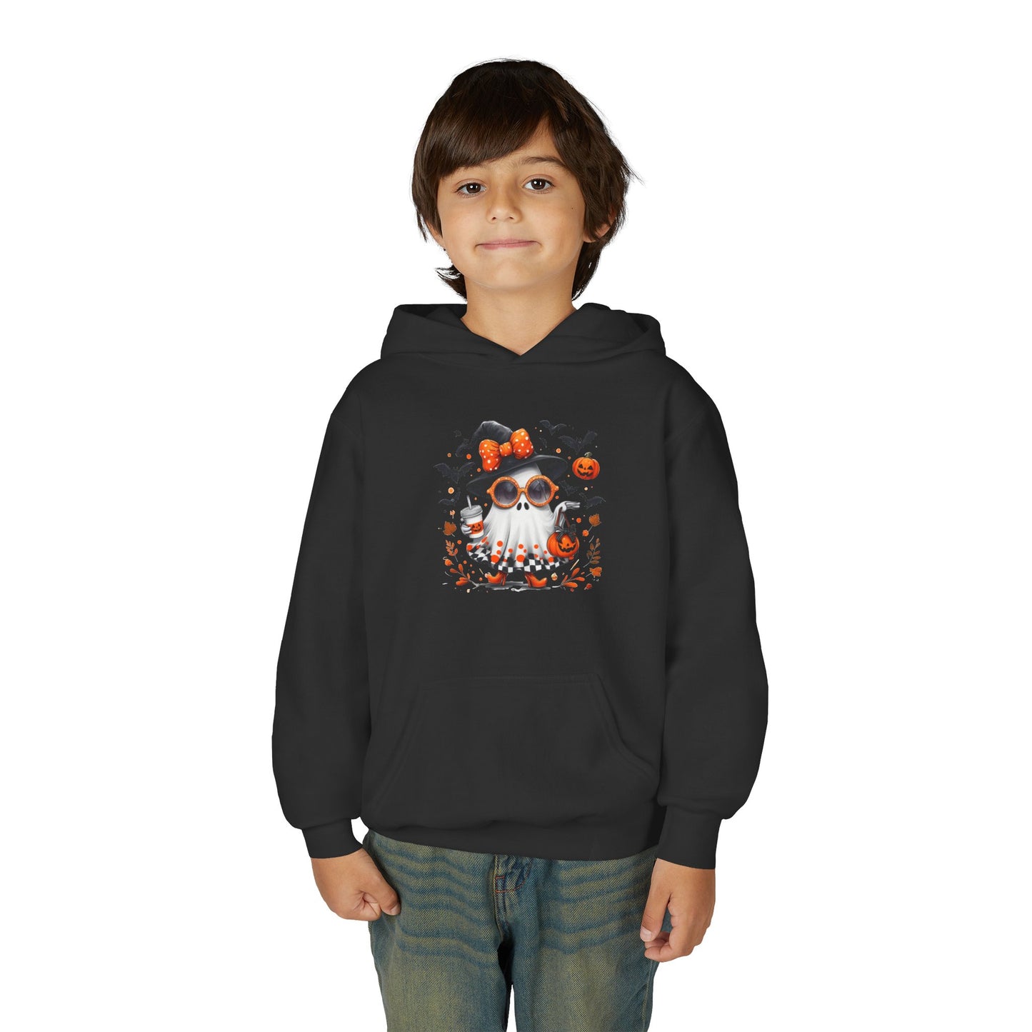 Cute Halloween Ghost T-Shirt | Trendy Witch Ghost Outfit | Spooky Fall Shirt for Women | Pumpkin Aesthetic Halloween Apparel Gift Kids Hoodie