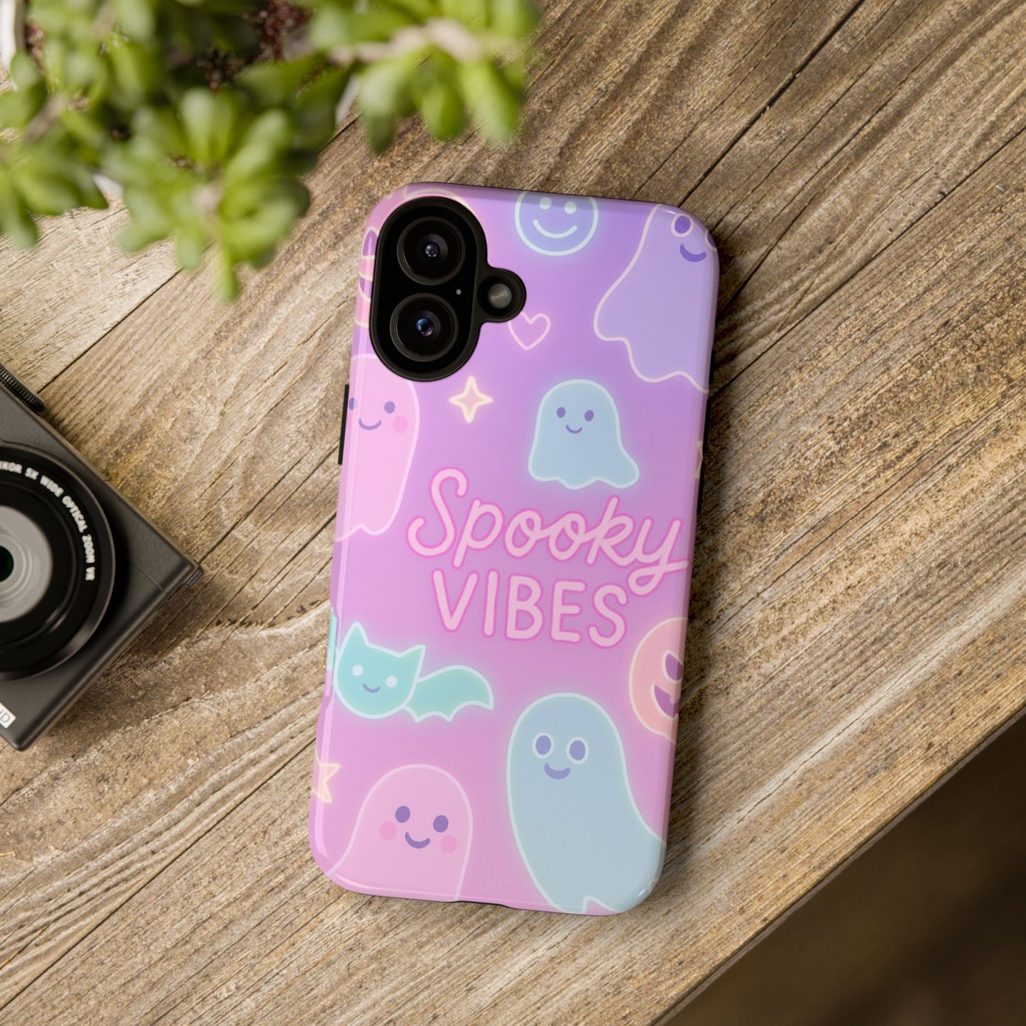 Spooky Vibes Pastel Halloween Design | Cute Ghosts, Pumpkins & Bats Aesthetic Phone Cases