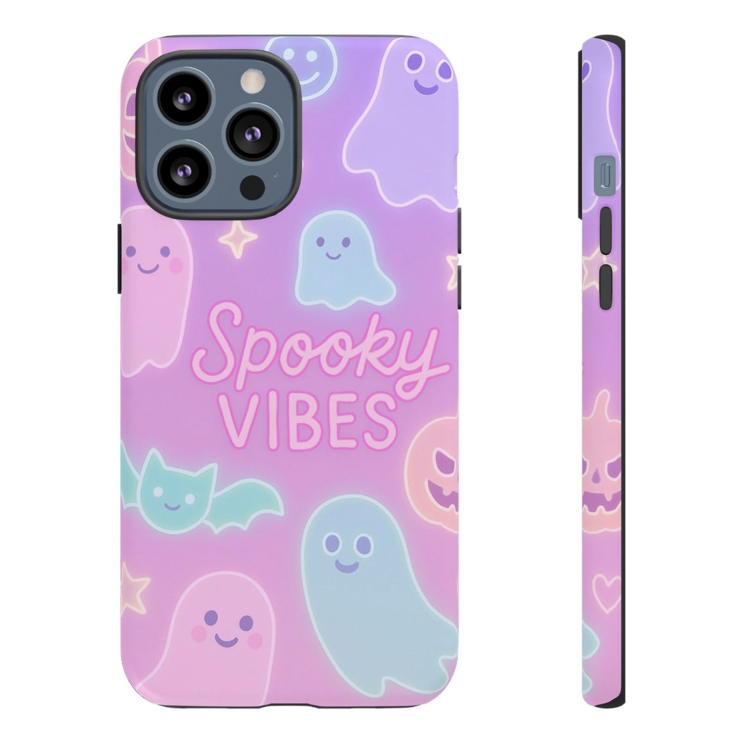 Spooky Vibes Pastel Halloween Design | Cute Ghosts, Pumpkins & Bats Aesthetic Phone Cases