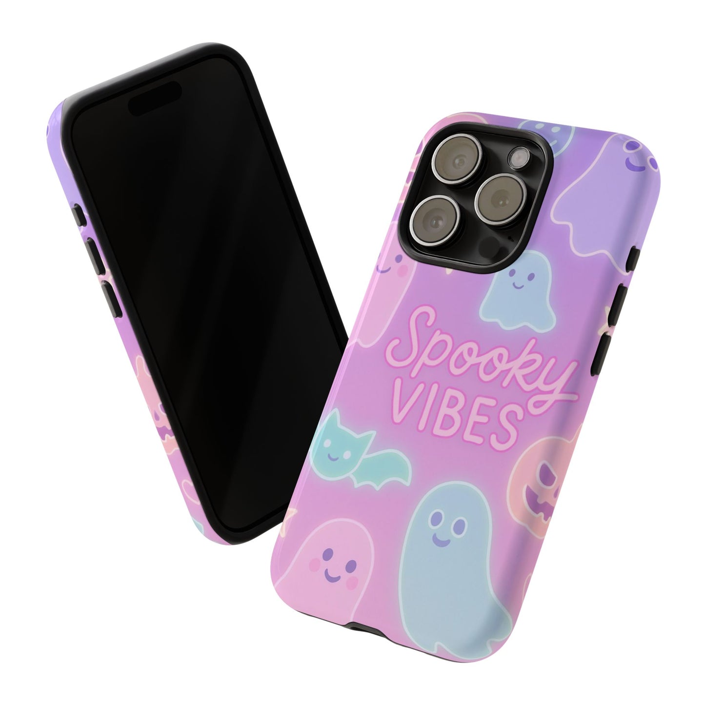 Spooky Vibes Pastel Halloween Design | Cute Ghosts, Pumpkins & Bats Aesthetic Phone Cases